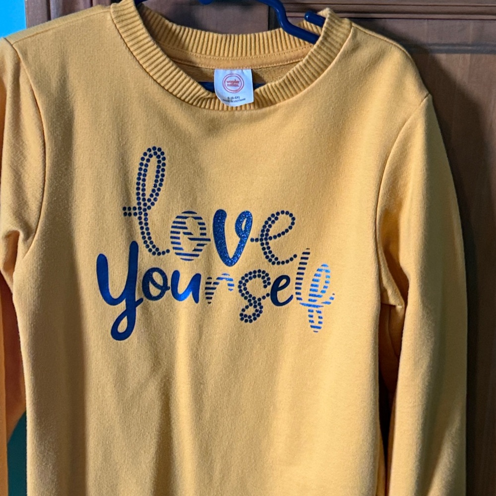 Wonder Nation Yellow Sweatshirt Dress - Picture 3 of 4